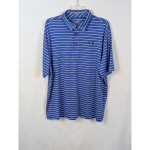 Under Armour The Playoff Polo Loose HeatGear Striped Polo Shirt Men's Size XL